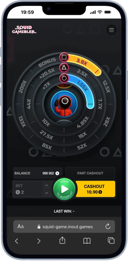 Squid Gamebler App on mobile phone